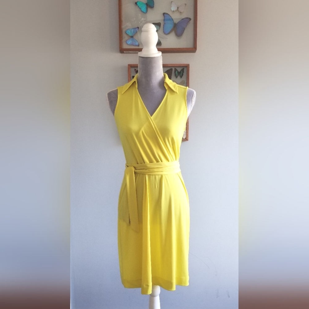 New York & Company Stretch • Happy Yellow Wrap Dress